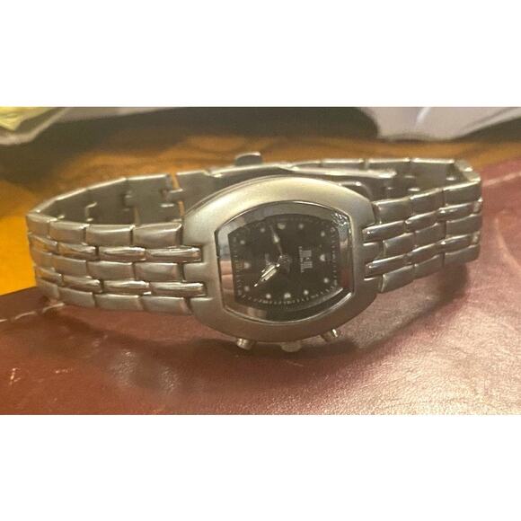 Women's Calvin Hill Ltd Edition Watch, Silver Tone with Black Face - Picture 2 of 4